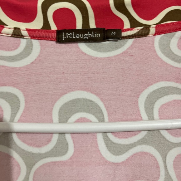 J. McLaughlin Women’s Vibrant Pink Multi Abstract Print Wrap Dress Sz-M - Picture 6 of 8